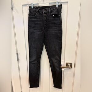 MOTHER High Rise Black Skinny Jeans
